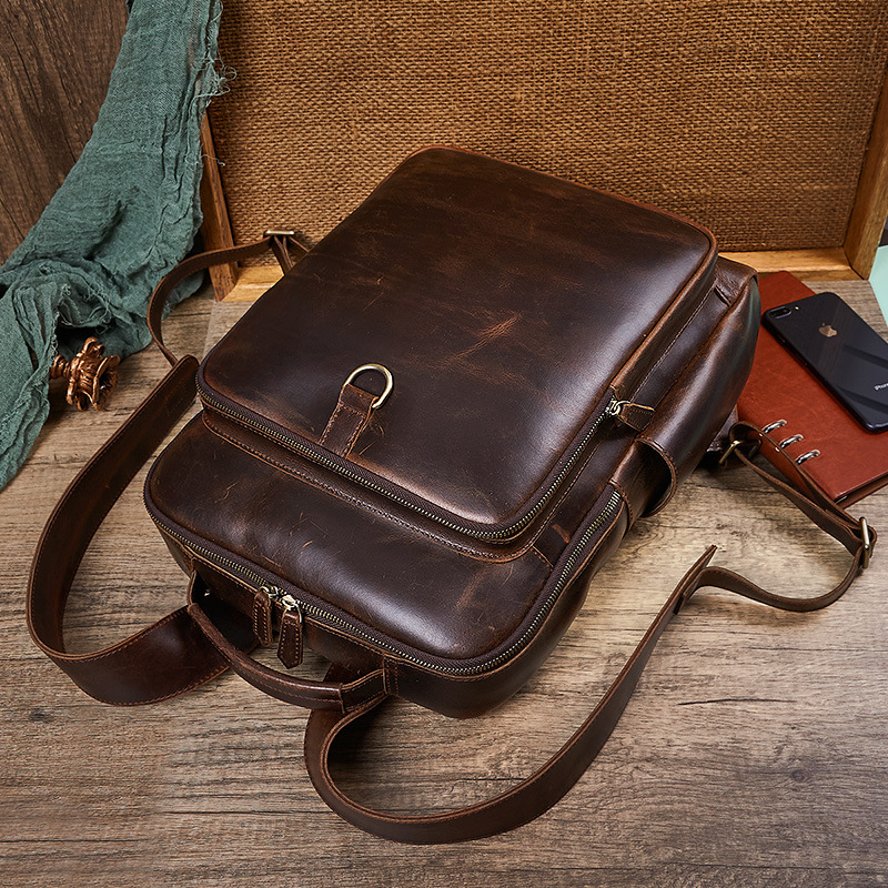 Men's Top Grain Waxed Leather  - Leather Backpack Vintage recension och pris