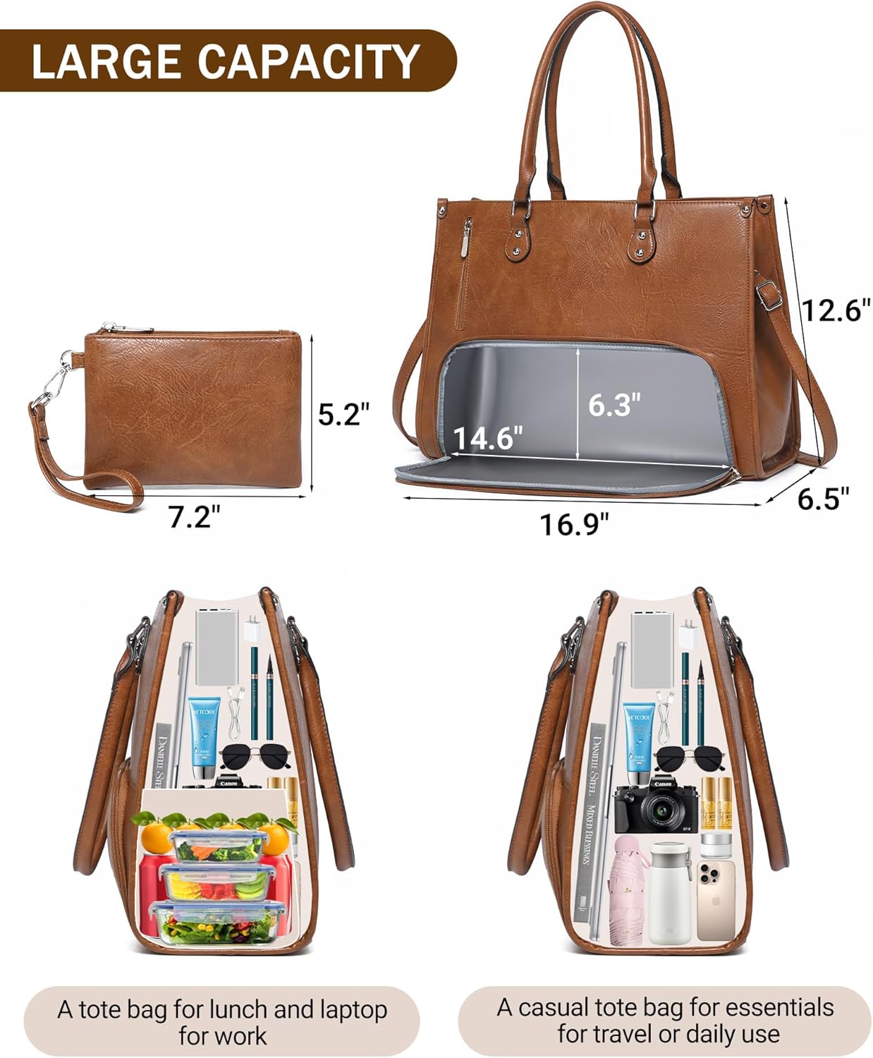 2 in 1 Laptop Tote Bag with In - Laptop Backpack 15.6 recension och pris