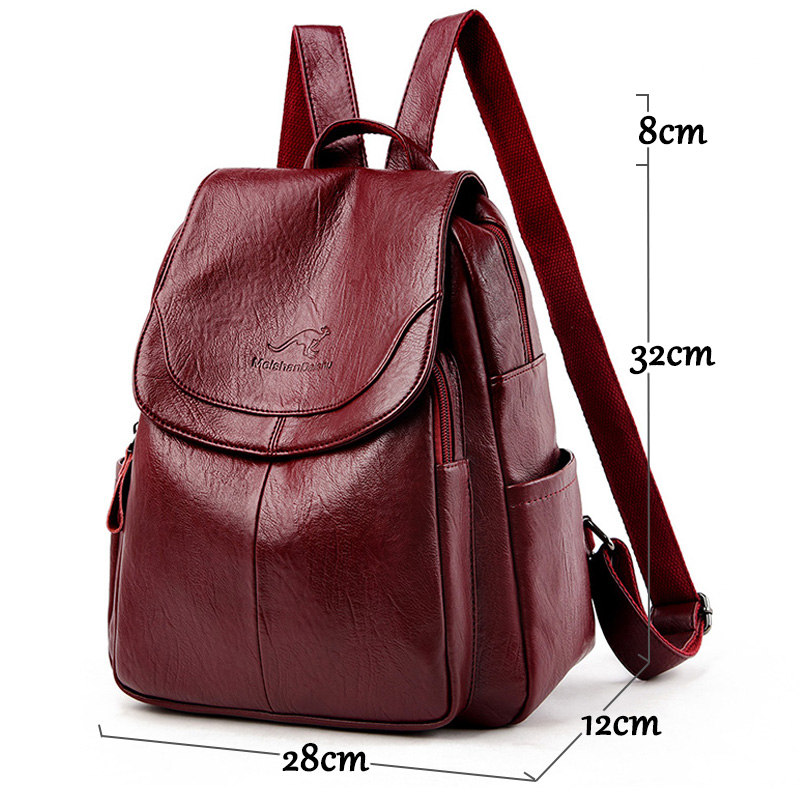 9 Color Women Soft Leather Bac - Leather Backpack Vintage recension och pris