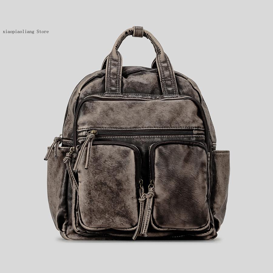 Luxury Soft Washed Pu Leather  - Leather Backpack Vintage recension och pris