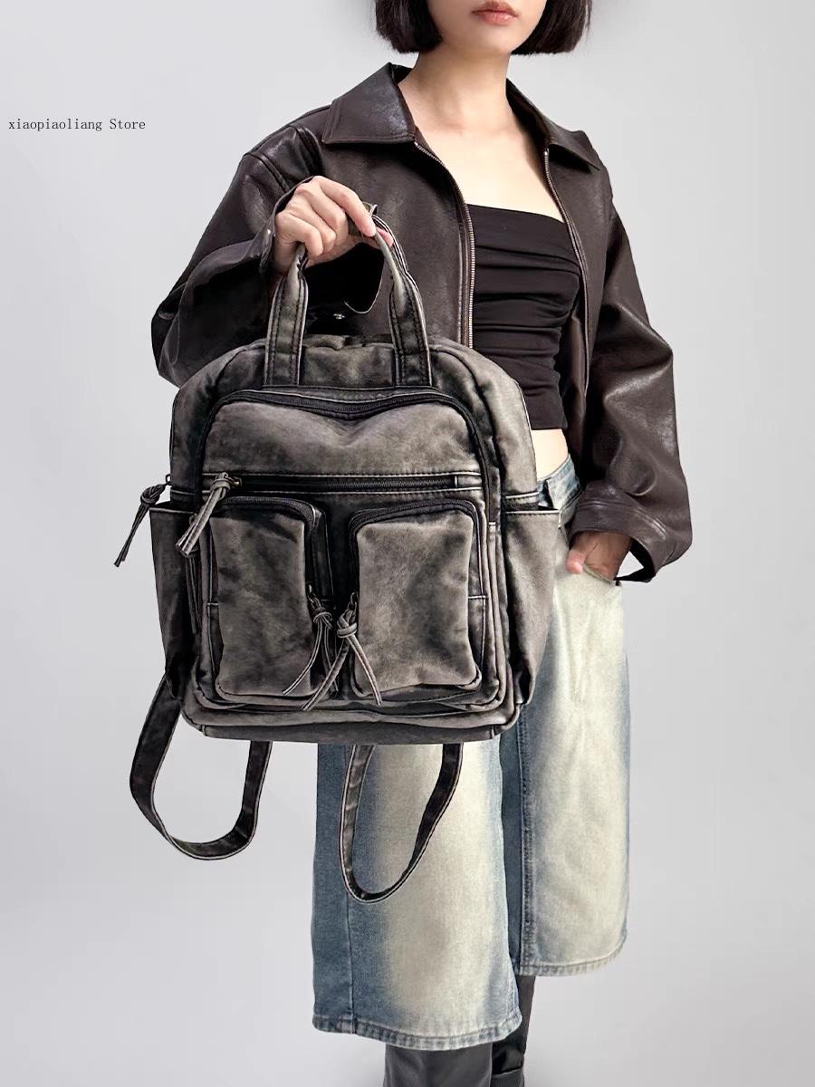 Luxury Soft Washed Pu Leather  - Leather Backpack Vintage recension och pris