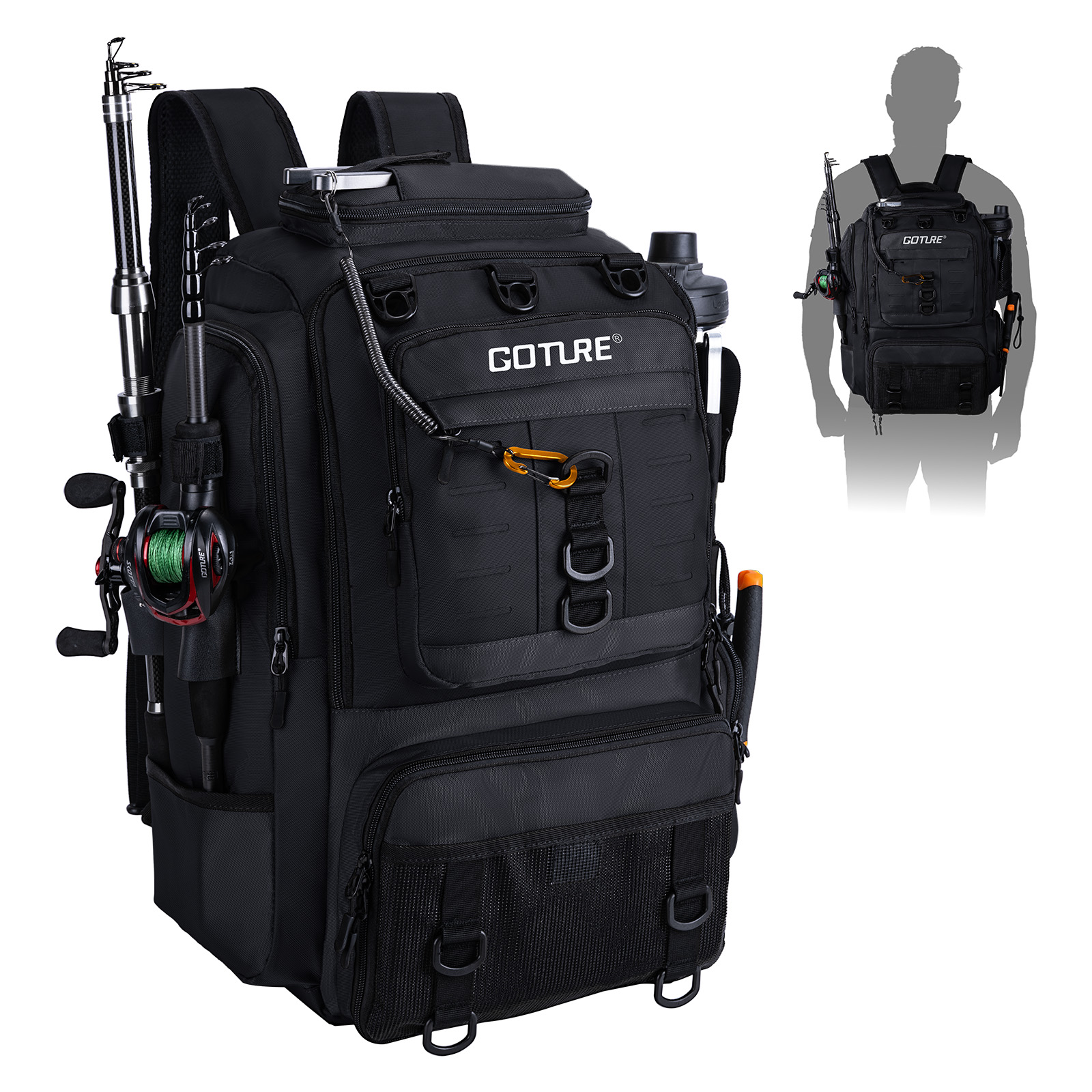 Goture Fishing Bag with Rod Ho - Backpack Insert Organizer recension och pris
