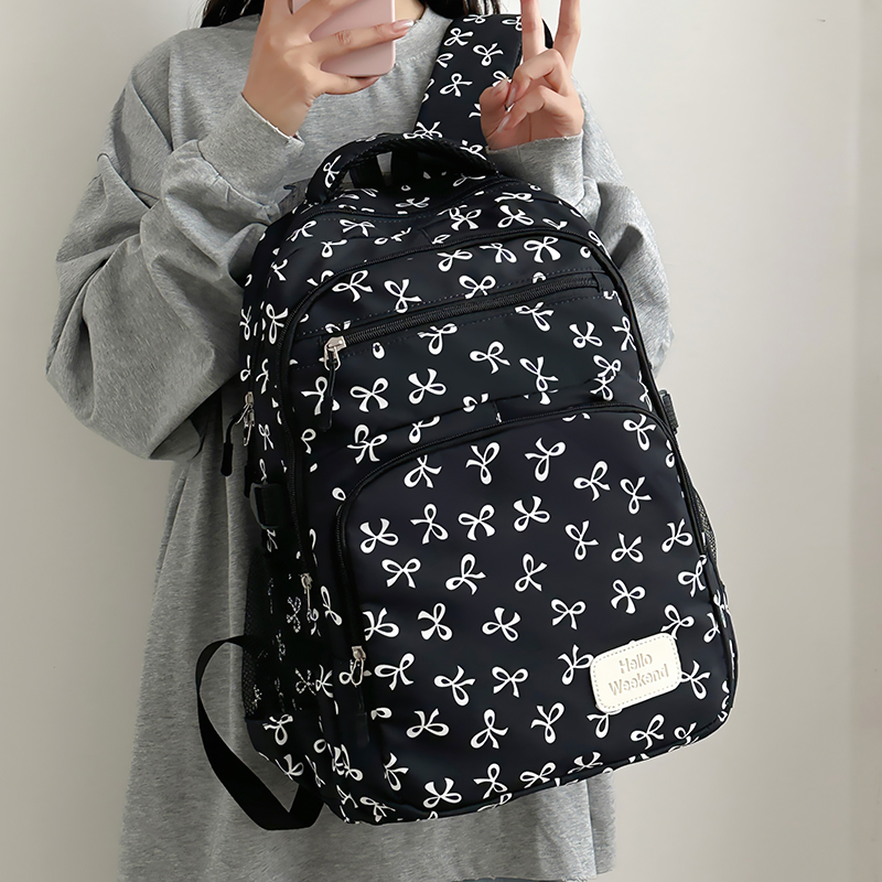3Pcs Cute Bow Print Backpack w - Sling Backpack Shoulder recension och pris