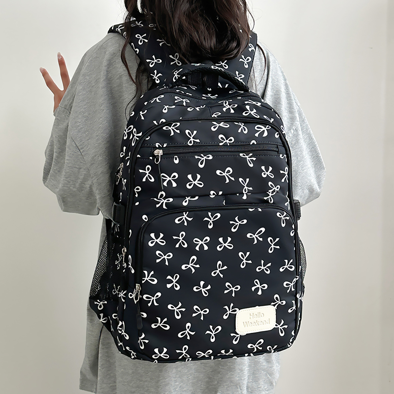 3Pcs Cute Bow Print Backpack w - Sling Backpack Shoulder recension och pris
