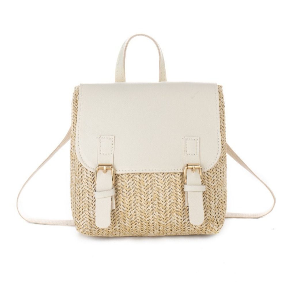Versatile Bag PU Leather Straw - Leather Backpack Vintage recension och pris