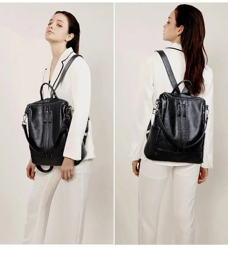 Women Soft Leather Backpack Sc - Canvas Backpack Casual recension och pris