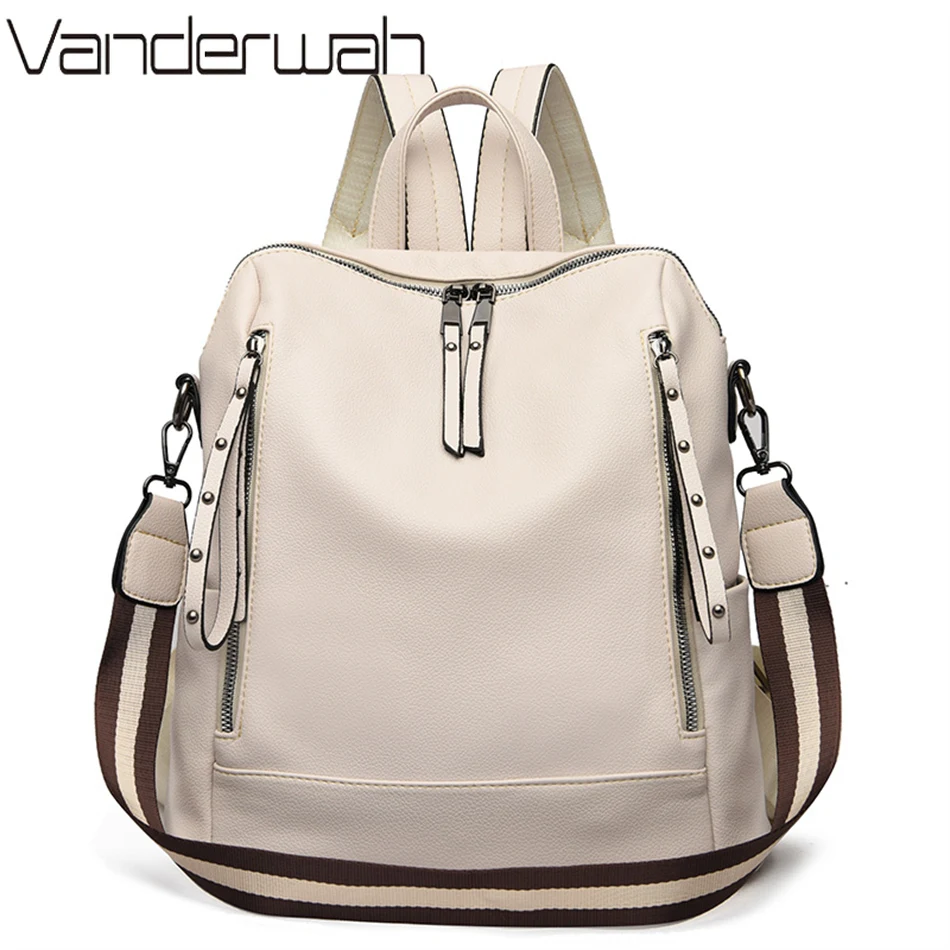 Brand Luxury Backpacks Soft Le - School Backpack Teen recension och pris