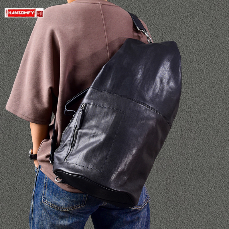 2025 New Large Capacity Genuin - Leather Backpack Vintage recension och pris