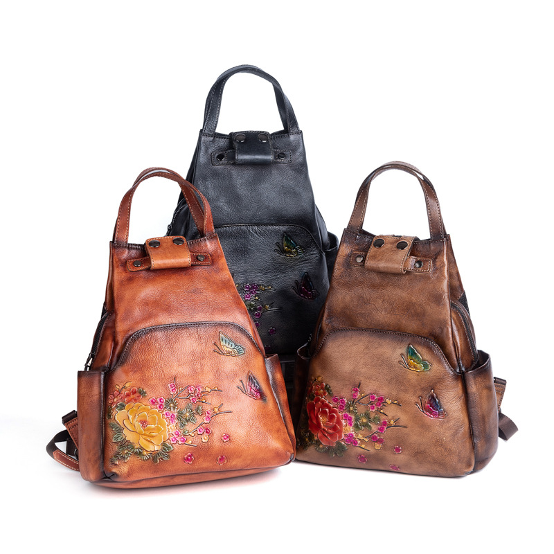 Johnature Genuine Leather Embo - Leather Backpack Vintage recension och pris