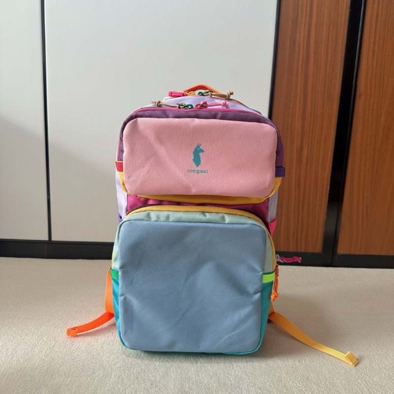 Dopamine Color Block Backpack  - Canvas Backpack Casual recension och pris