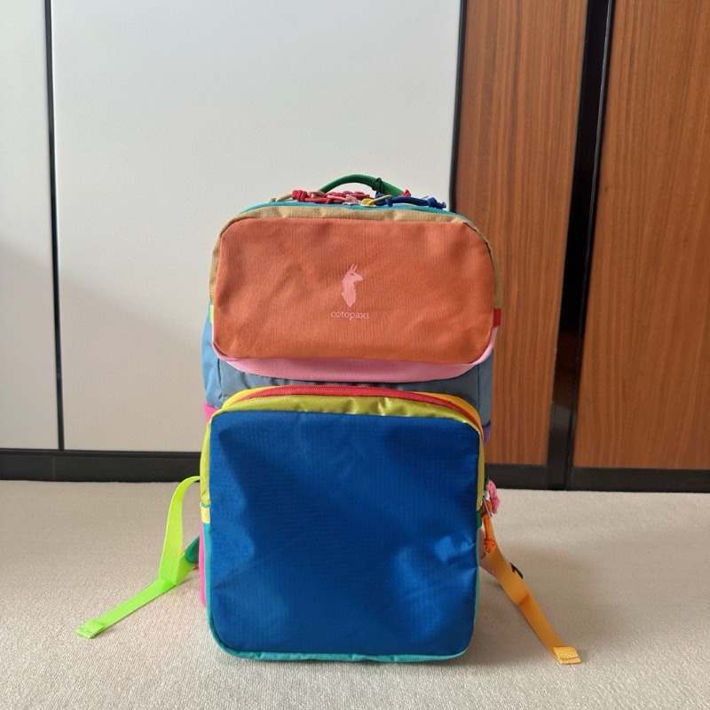Dopamine Color Block Backpack  - Canvas Backpack Casual recension och pris