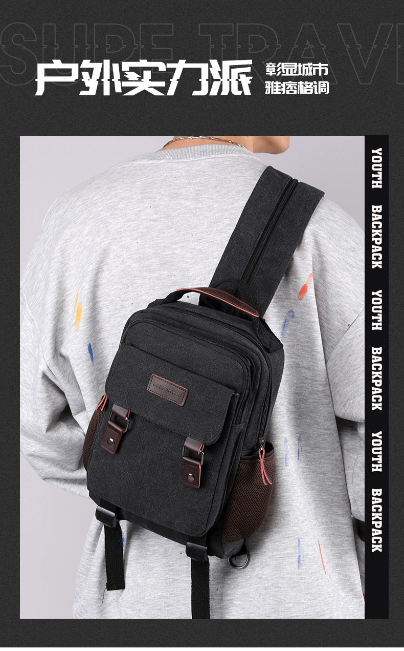 New Canvas Chest Bag Men Large - Canvas Backpack Casual recension och pris