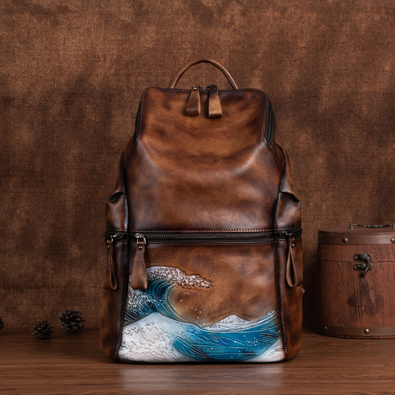 Genuine Real Soft Leather Wome - Leather Backpack Vintage recension och pris