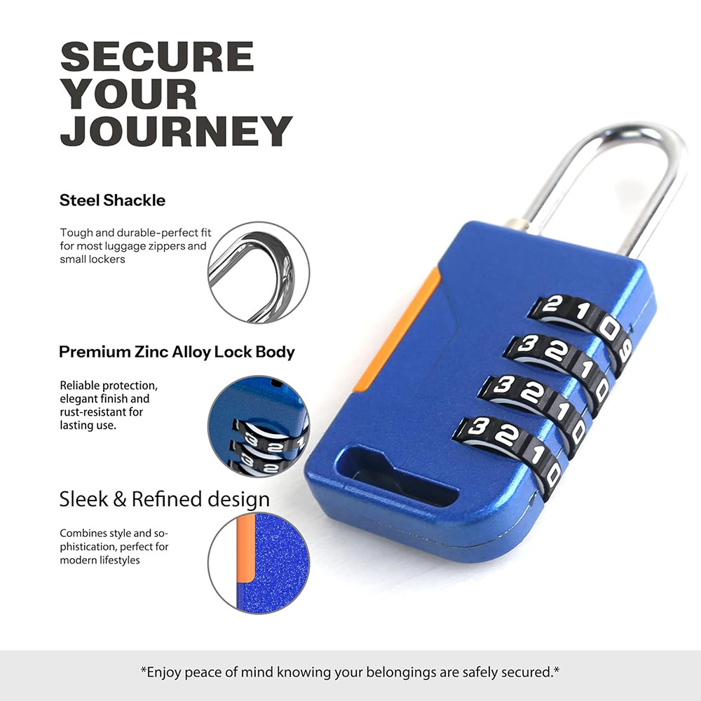 4 Digit Combination Padlock wi - Travel Backpack Anti Theft recension och pris